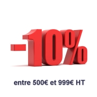 Peintures : Remise de 10 % pour 500 à 999 € HT d'achats