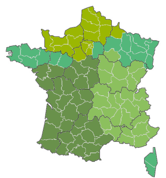 Carte des départements